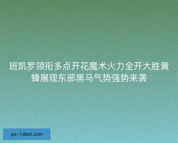 班凯罗领衔多点开花魔术火力全开大胜黄蜂展现东部黑马气势强势来袭